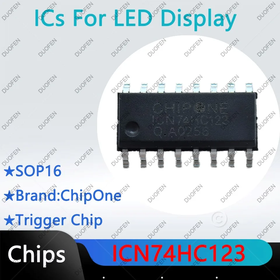 

ICN74HC123, Чипы триггерные, ИС логического управления для светодиодного дисплея