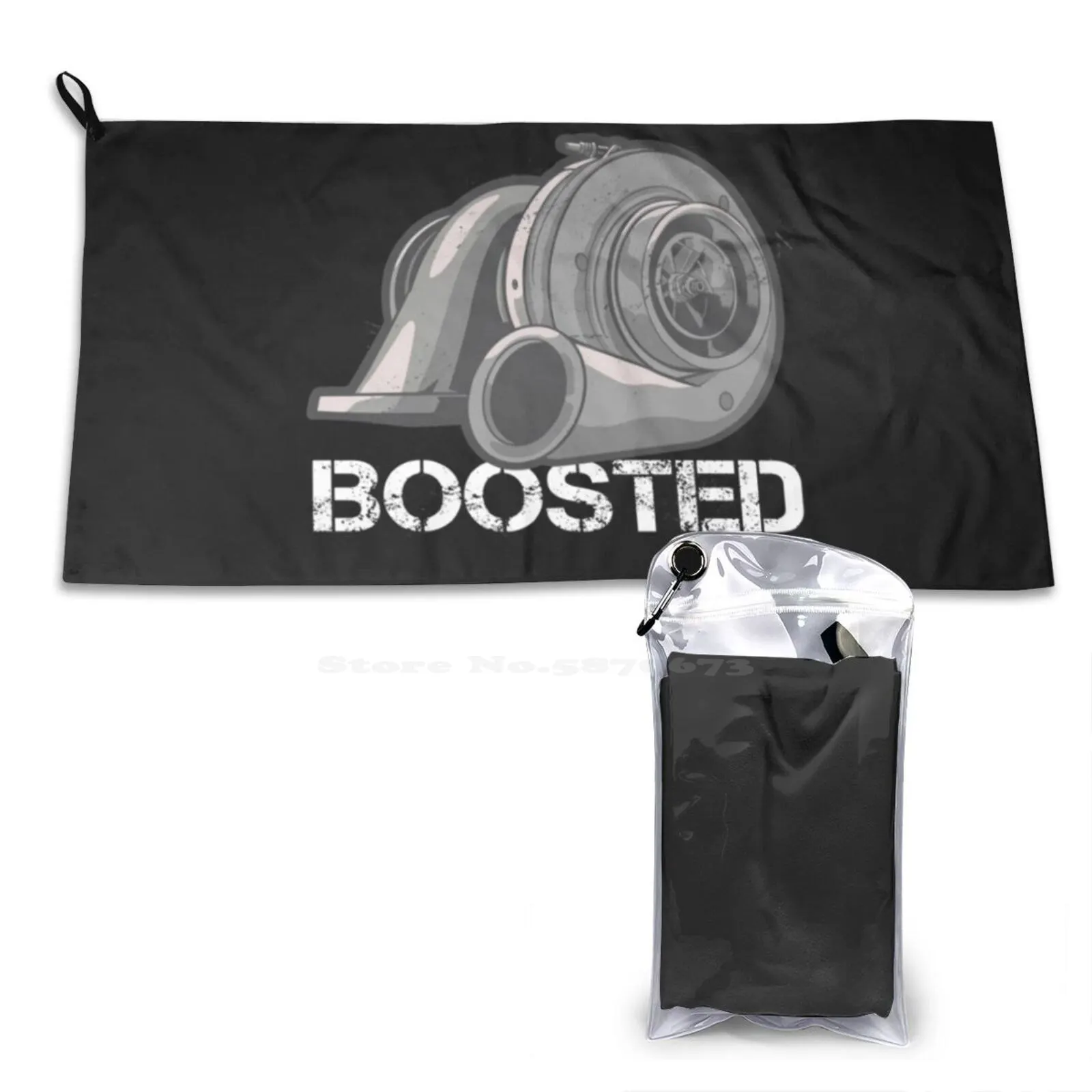 Boosted | Jdm Gift Turbo & Lover & Tuner Soft Microfiber Fabric Face Towel Engineering Cars Christmas Birthday Autmotive