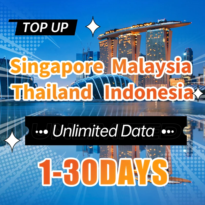 Southeast Asia Prepaid 4G Data Sim Card Singpore,Malaysia,Thailand,Indonesia,Bali,Unlimited Internet Data Support eSIM