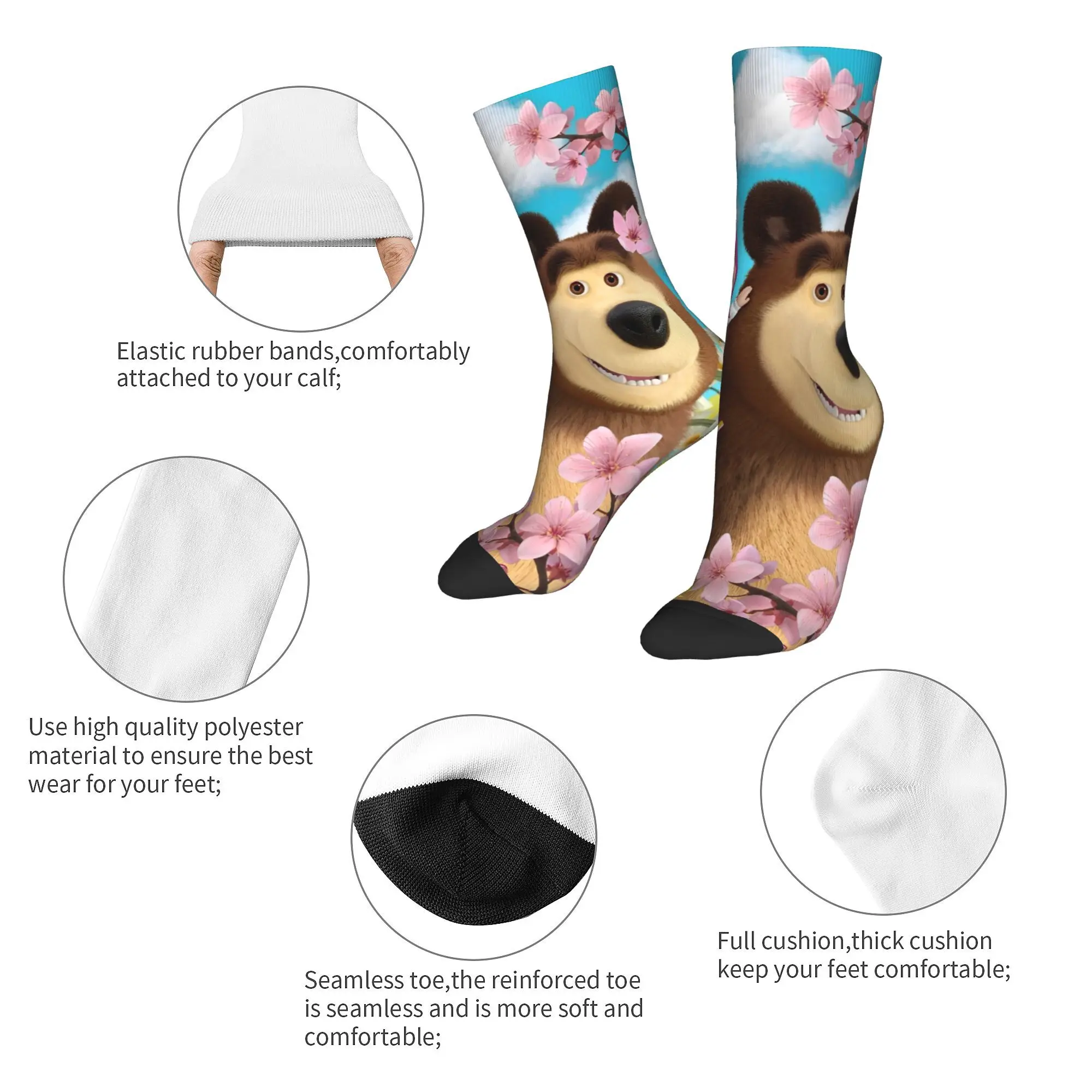 Harajuku  Men Women Socks m-mashas anime cartoon  Accessories Comfortable  Skateboard Socks All Season