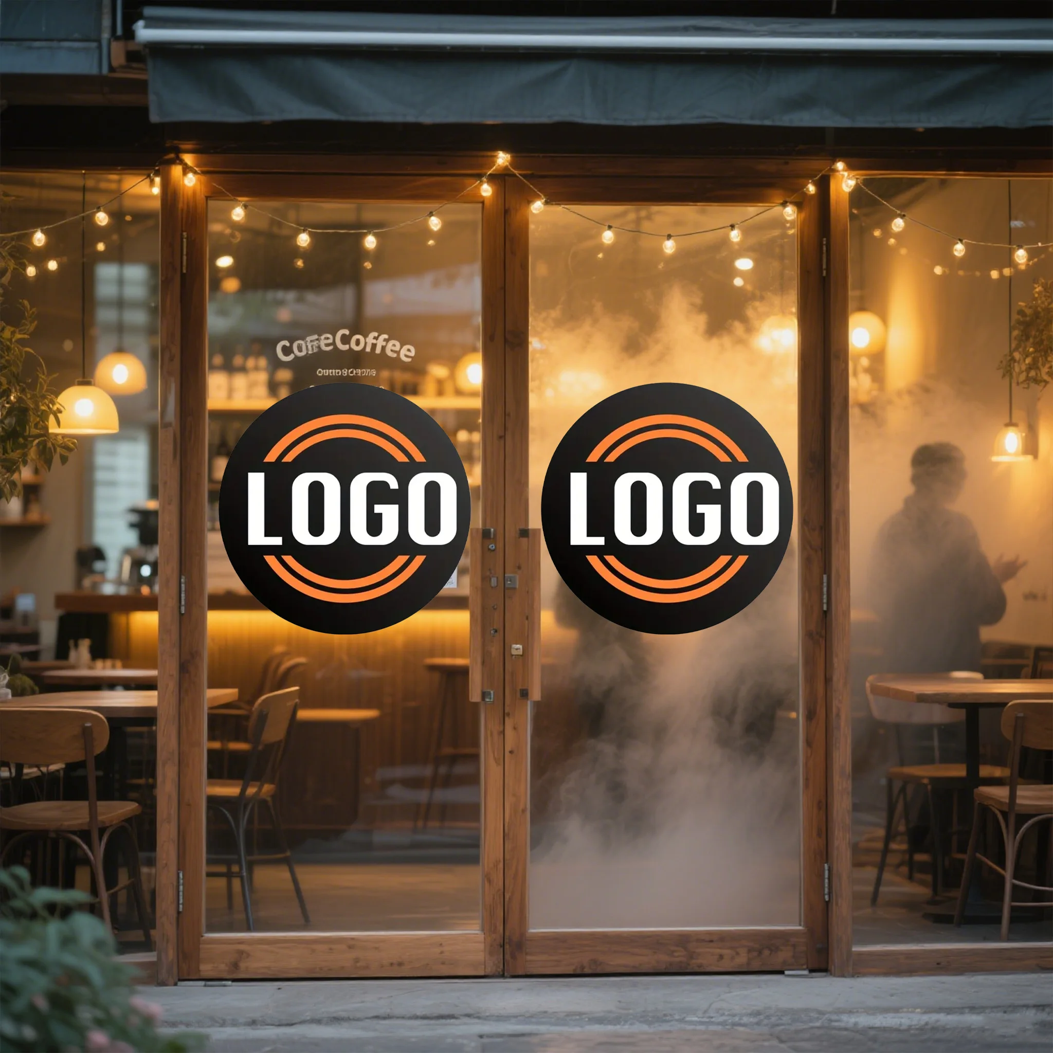 1PC Custom Image Shop Company Sticker Round Shape Self-Adhesive Personalized Waterproof logo for Window Wall Yoga Pilates Gym