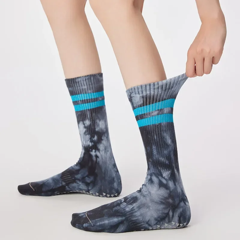 

1 Pair Women Girls Yoga Socks Silicone Anti-slip Sole Pilates Sock Casual Striped Cotton Indoor Sports Gym Socks Breathable