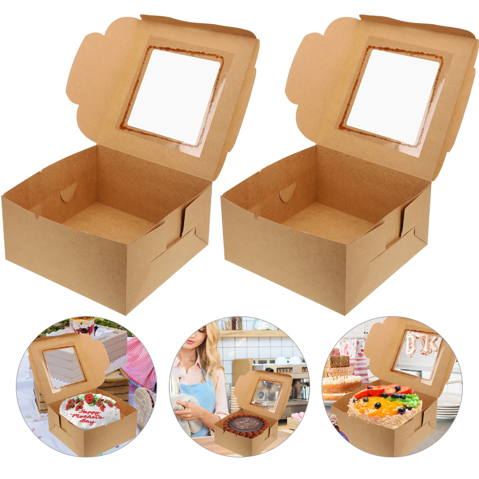 

10 Pcs Egg Yolk Cake Box Small Cupcake Boxes Paper Takeaway Container for Portions