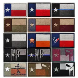 State of Texas Flag Embroidered Patches Don't Mess With Texas Medic Map Tactical Military Patch Skull Embroidery Badges Sewing