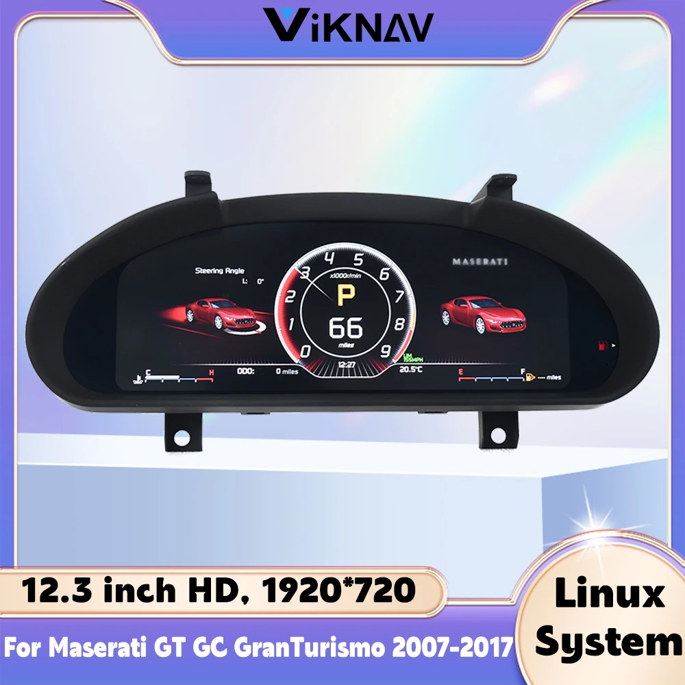 

Viknav 12,3-дюймовый цифровой кластер, виртуальный кабин для Maserati GT GC GranTurismo 2007-2017, цифровой кластер, панель приборной панели