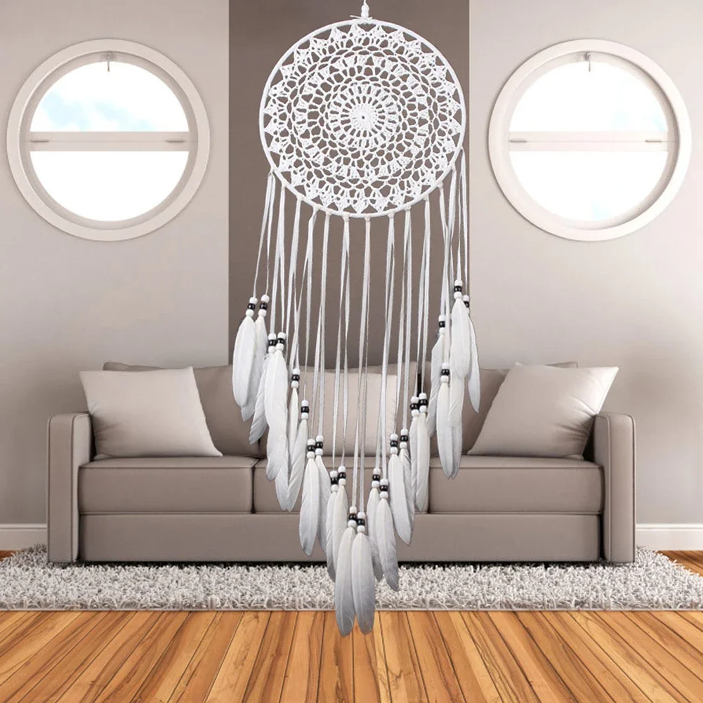 Creative Pattern Dream Catcher Wall Hanging Wind Chimes Simple White Decorative Home Craft Dreamcatcher Ornament Bedroom Decor