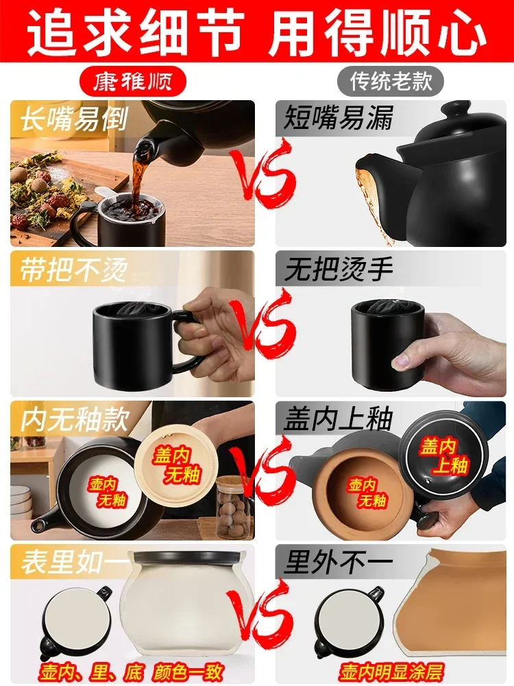 220V Auto Herbal Medicine Pot Ceramic Electric Steaming Pot for Cooking HealthCare Soup and Stew