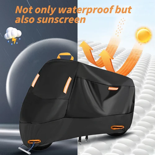 Imagen 2 del producto Nueva funda para motocicleta XL-XXXXL, cubierta para lluvia para Moto, impermeable, a prueba de polvo, cubierta protectora UV, abrigo para Moto, bicicletas, cubierta para Scooter