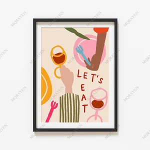 Retro Cook Bon Appetit Zitate Poster Paris Croissants Pizza Impressionen Gemälde im Bildschirm Küchengeschäft Wandkunst Fotos Schlafzimmer Dekoration 8 Hauptverkaufsdekoration Pizza - №8