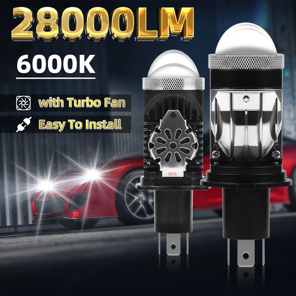 

Mini LED Projector Headlight Bulbs H4 9003 HB2 Hi/Lo Beam Car Headlight DC12V Auto Accessories