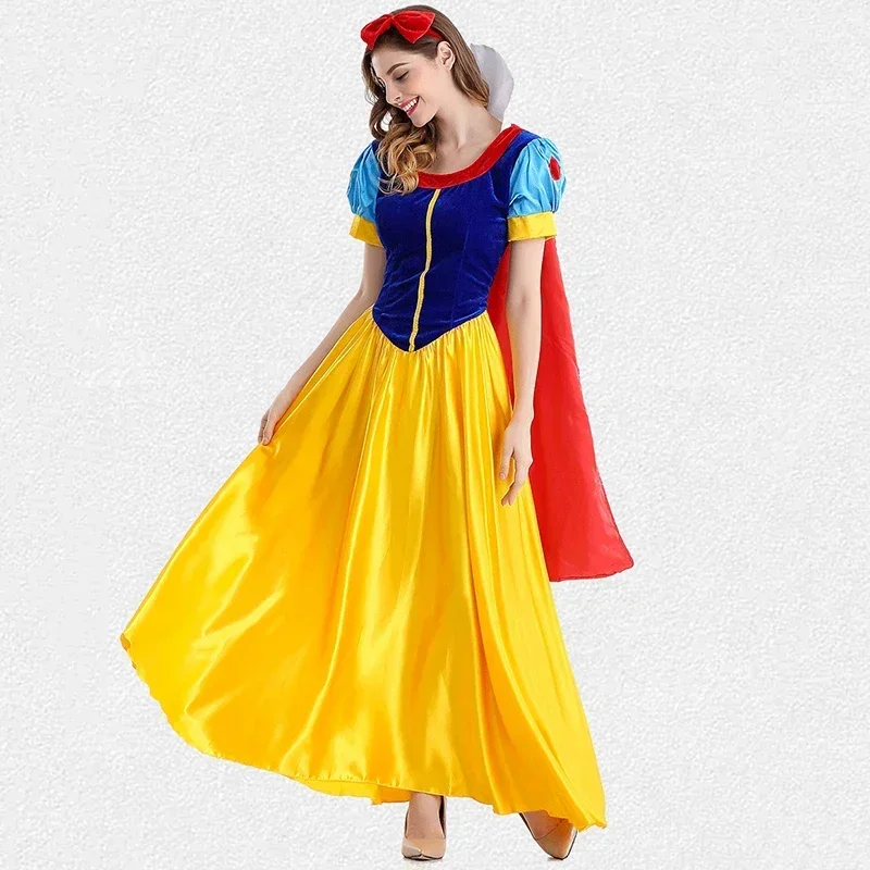 New 2025 Adult Cosplay Costume Women Snow White and The Seven Dwarfs Costumes Dresses Wig Suit Halloween Party C 94ly