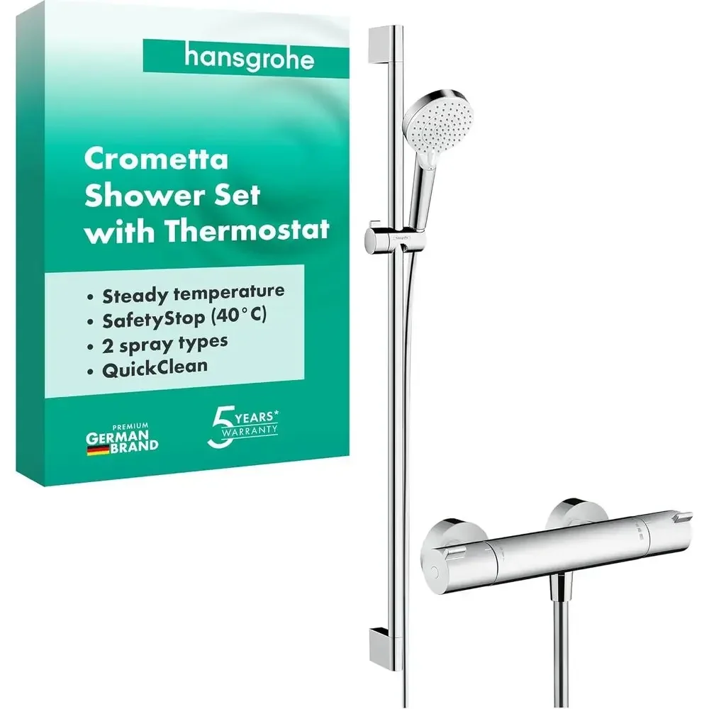 Shower System 100 Vario with Static Mixer and 90cm Shower Rail