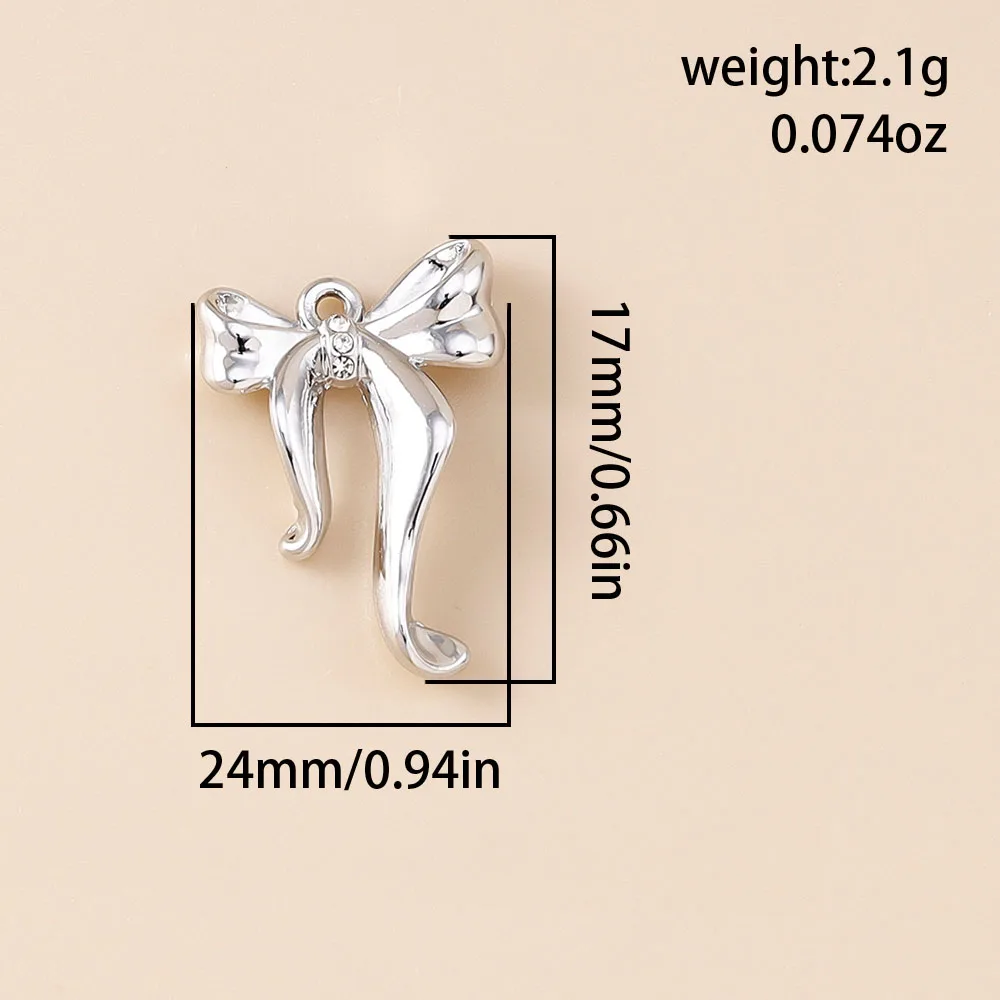 Leslie 5 Stück Gold Silber Farbe Schleife Serie Schleife Schleife Charm Anhänger für handgemachte Halskette Armband Schmuckherstellung Zubehör – Detail 13