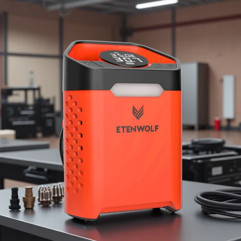 새로운 ETENWOLF V3 휴대용 타이어 공기 주입기 펌프 160 PSI 자동차 컴프레서 100% 듀티 사이클 7800mAh 에어 펌프 (자동차, 오토바이, 자전거용)