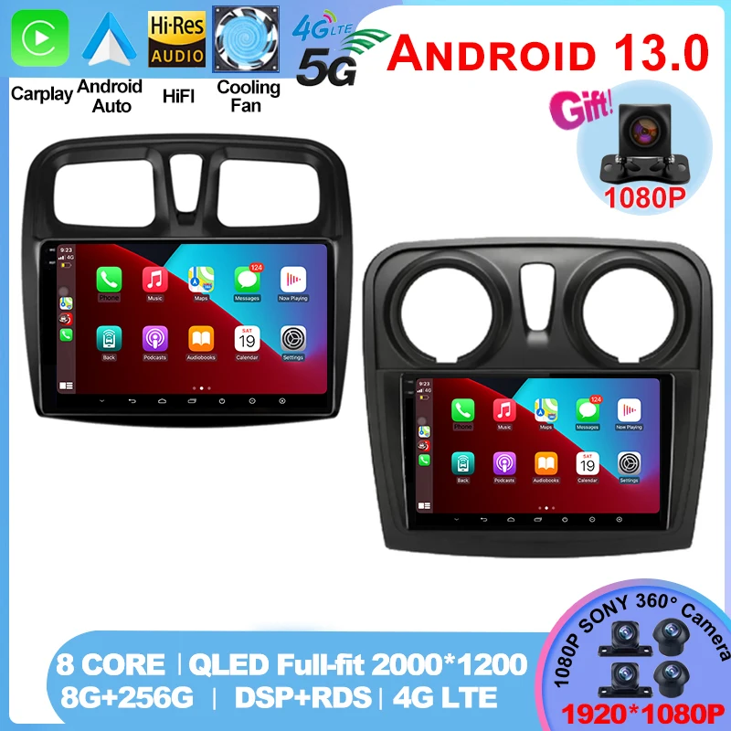 

Android 13 For Renault Logan 2012–2019 Sandero 2014 - 2019 Car Radio Multimedia Player SWC ADAS Autoradio 5G WIFI QLED No 2din