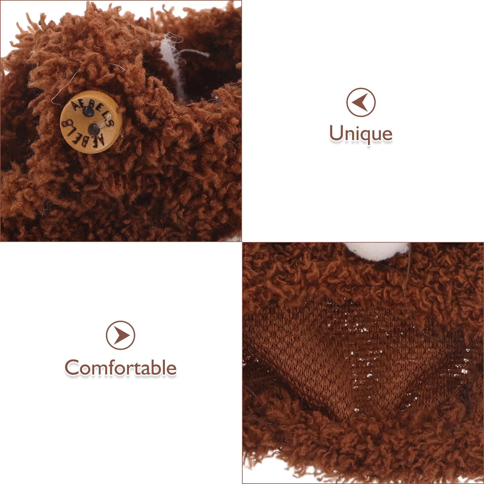 1Set Bear Clothes Outfit Cute Hood Hat Overalls Soft Comfortable for 17Cm Miniature Costume Accessories Dress Up