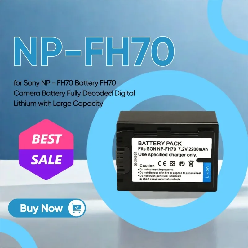 

7.2V 2200mAh for Sony NP - FH70 Battery FH70 Camera Battery Fully Decoded Digital Lithium with Large Capacity