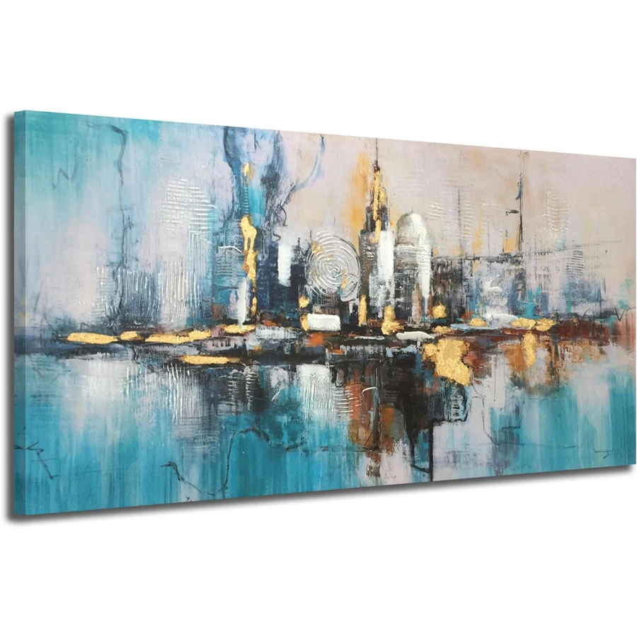 Large Size Blue City Landscape Abstract diamond painting City Skyline New York embroidery mosaic,Brooklyn Bridge home decoration