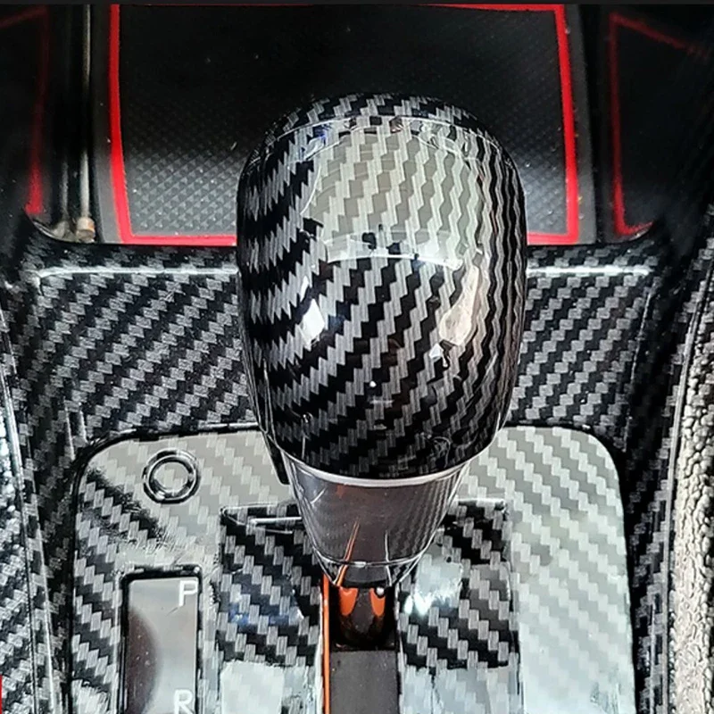 1 قطعة غطاء رأس تروس السيارة الكسوة لسوبارو 2012-17 XV ، 2013-18 فورستر ، WRX ألياف الكربون السيارات والعتاد التحول رئيس لاصقة تزيين #2