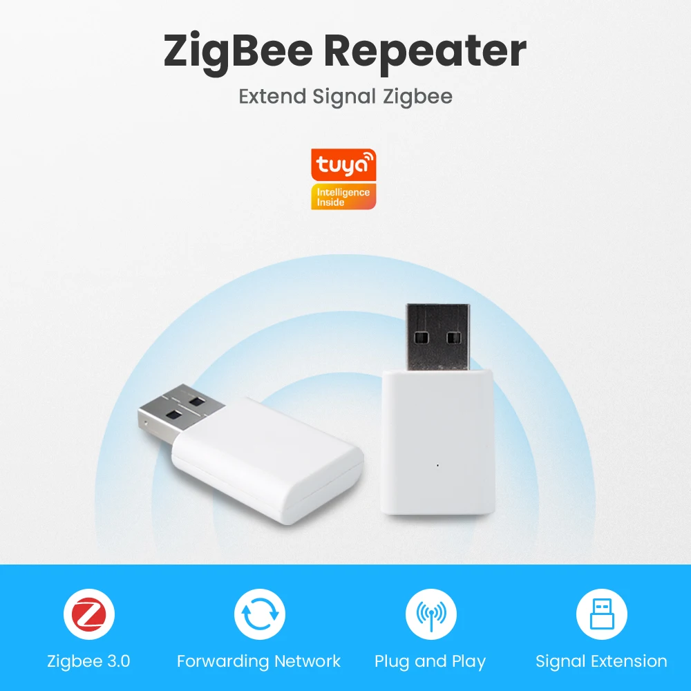 AVATTO Tuya ZigBee 3.0 USB Signal Repeater Extender Amplifier For Smart Life，Amplifier Expand Device Automation With Gateway