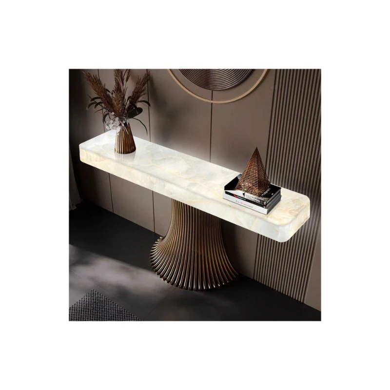 Luminous jade entrance table high-end modern simple light luxury living room corridor entry villa foot entrance frame