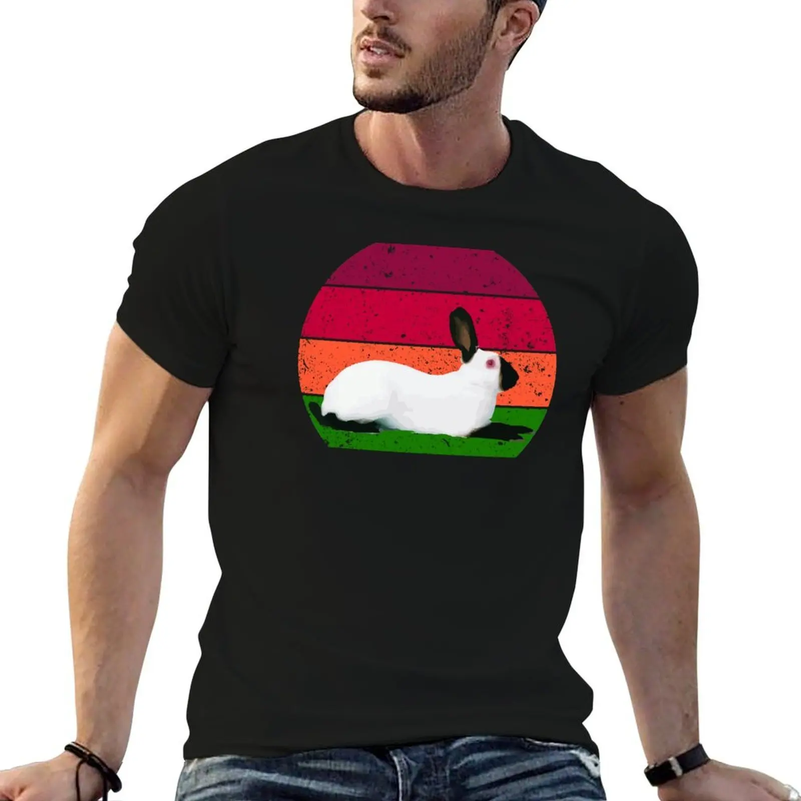 Camiseta con diseño de conejo del Himalaya, estilo retro, color chocolate, Himi Bunny, divertido conejo de California, para amantes de los conejos, regalos para el día de Pascua