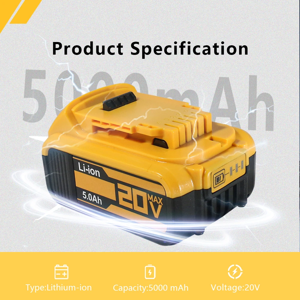 For Dewalt DCB200 1.5Ah-9Ah 20V Power Tools Lithium-Ion Battery For Dewalt 20V DCB206 DCB200 DCB205 DCF845 DCF850 DCF892 DCF911