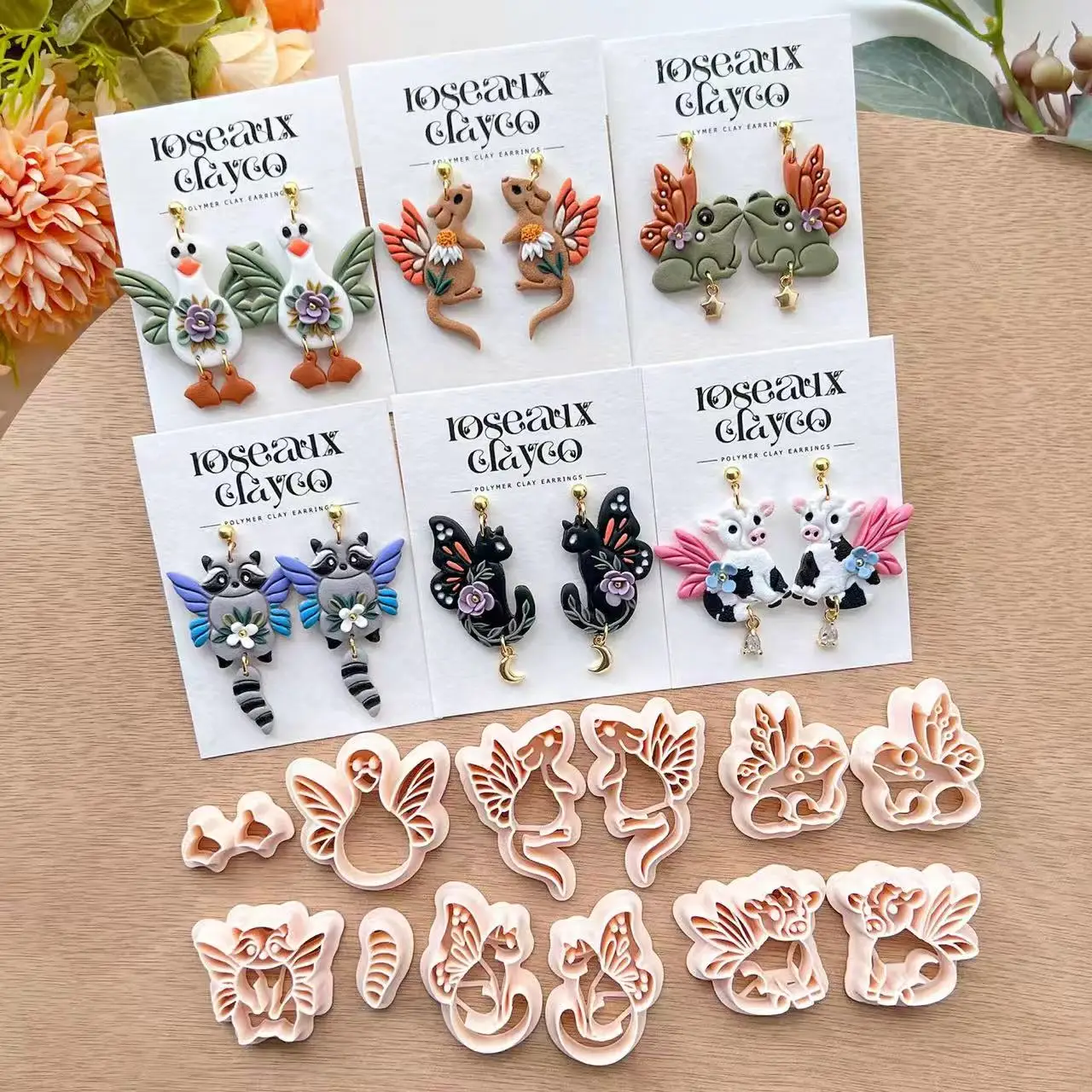 Bonito filhote de cachorro forma brincos de argila de polímero molde animal cortadores de argila cães cortadores de argila moldes para ornamento pingente jóias fazendo