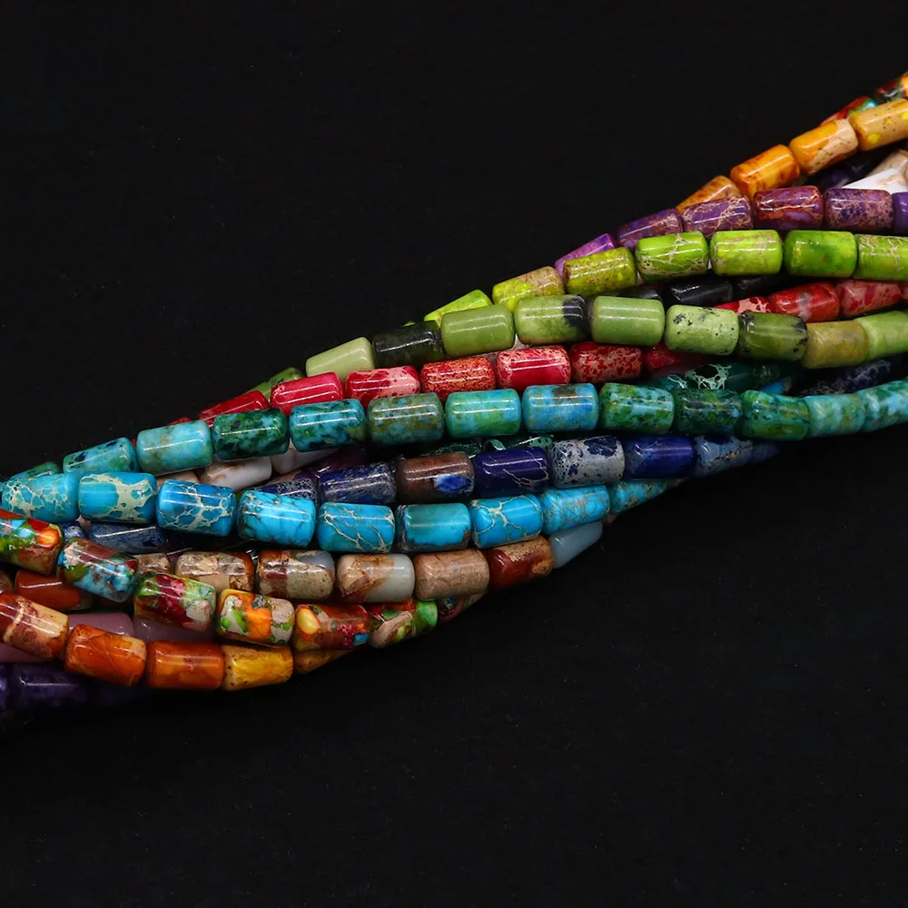 

Natural Emperor Stone Cylindrical Beads 6x10mm Polished Semi-precious Stone Straight Hole DIY Retro Necklace Bracelet Accessory