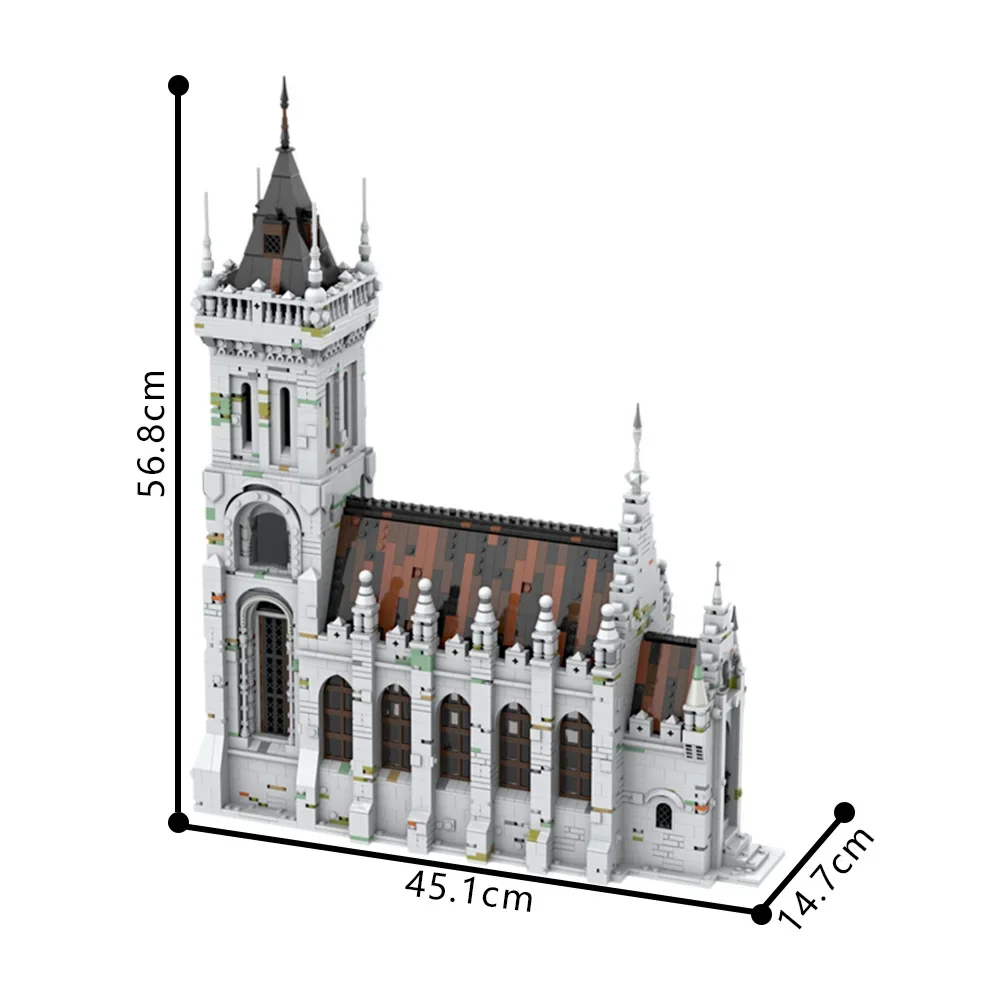 Gobricks MOC Middeleeuwse Retro Gothic Kerk Bouwstenen Model Gotische Kathedraal Gevel Bakstenen DIY Gemonteerd Speelgoed Verzamel Cadeau