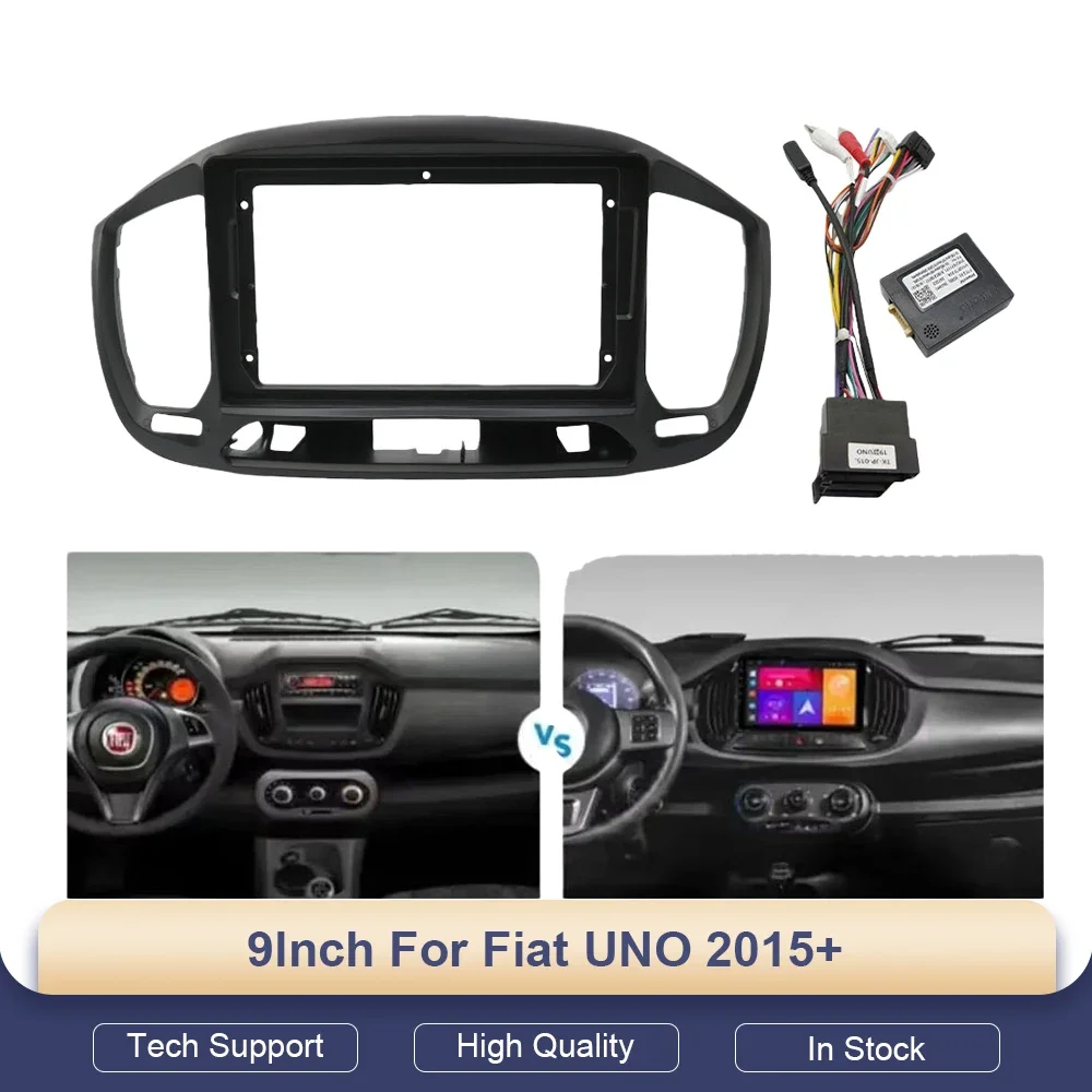 

22.86 cm Car Frame Fascia for Fiat UNO 2015+ Android Radio Fitting Panel Kit Dash Mount Installation Adapter