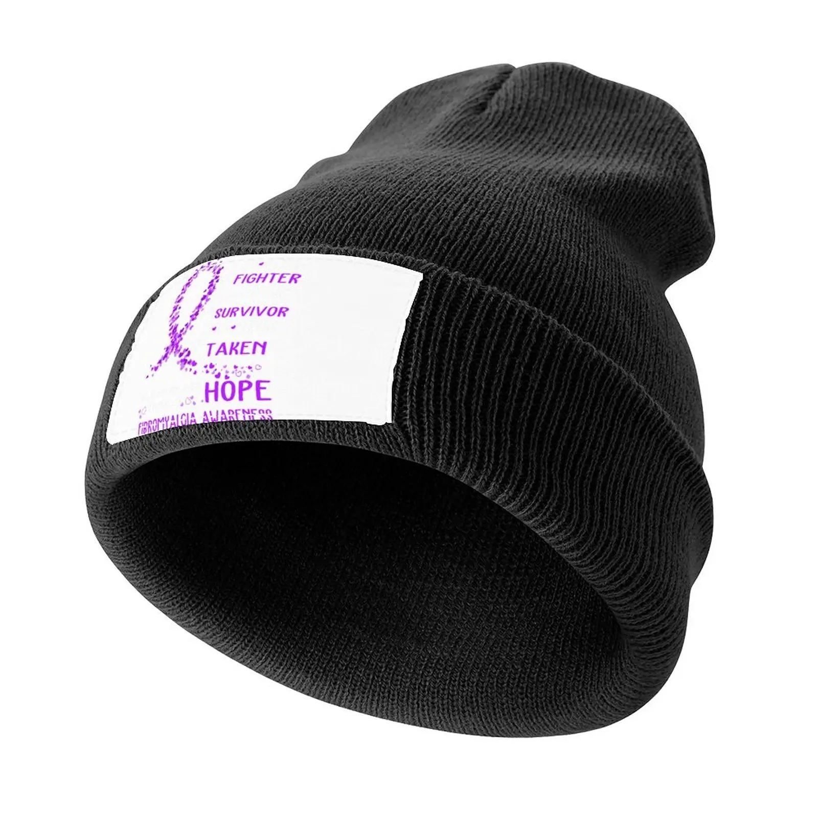 

Supporting Fighter Fibromyalgia Awareness Knitted Cap Brand Man cap Wild Ball Hat Beach Bag Woman Men's