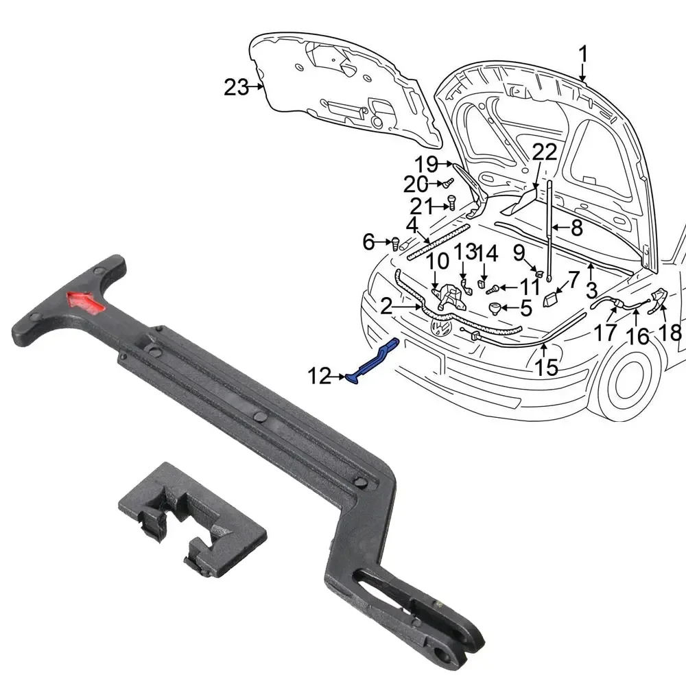 1pc Car Bonnet Hood Release Rod Lock Latch Handle Car Engine Hood Latch Handle Car Accessories For VW Passat B5 B5.5 1998-2004