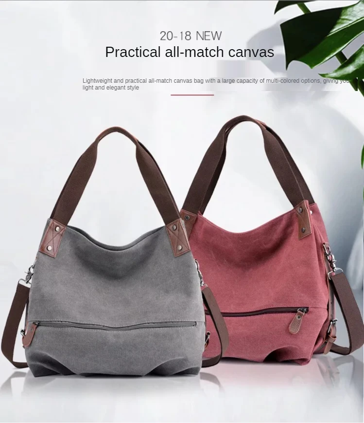 

Female Vintage Canvas Crossbody Bag Casual Fashion Spring and Summer New Canvas Women's Bag Messenger Shoulder Bag