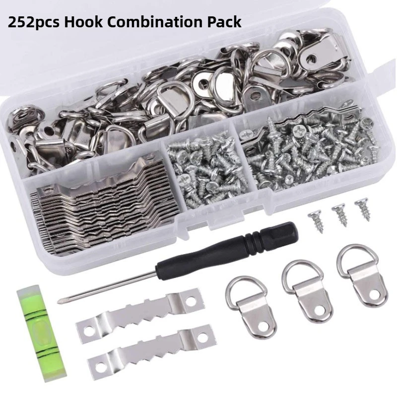

252-piece D-shaped Ring Sawtooth Hanging Hook Combination Set Photo Frame Hanging Parts