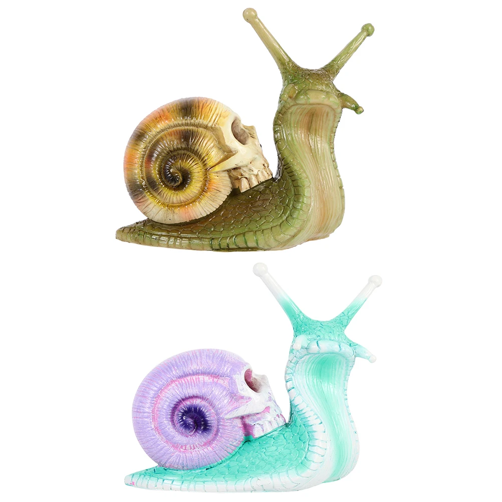 

2Pcs Resin Snail Ornament Smooth Surface Easy Clean for Mantle Shelf Display Decor Snail Decor Resin Ornament Animal Craft