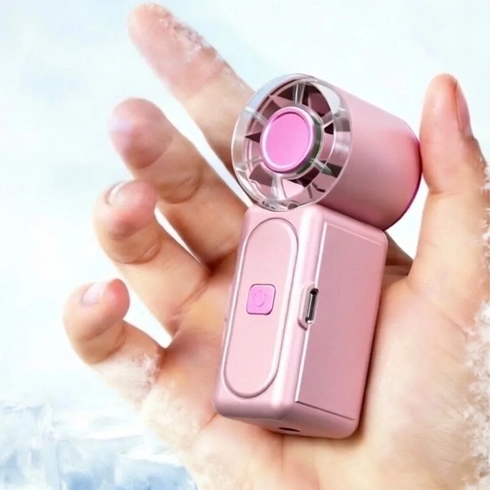 

USB Rechargeable Mini Handheld Fan Ultra-Quiet Adjustable Small Electric Fan Powerful Wind Cooling Portable Turbo Fan