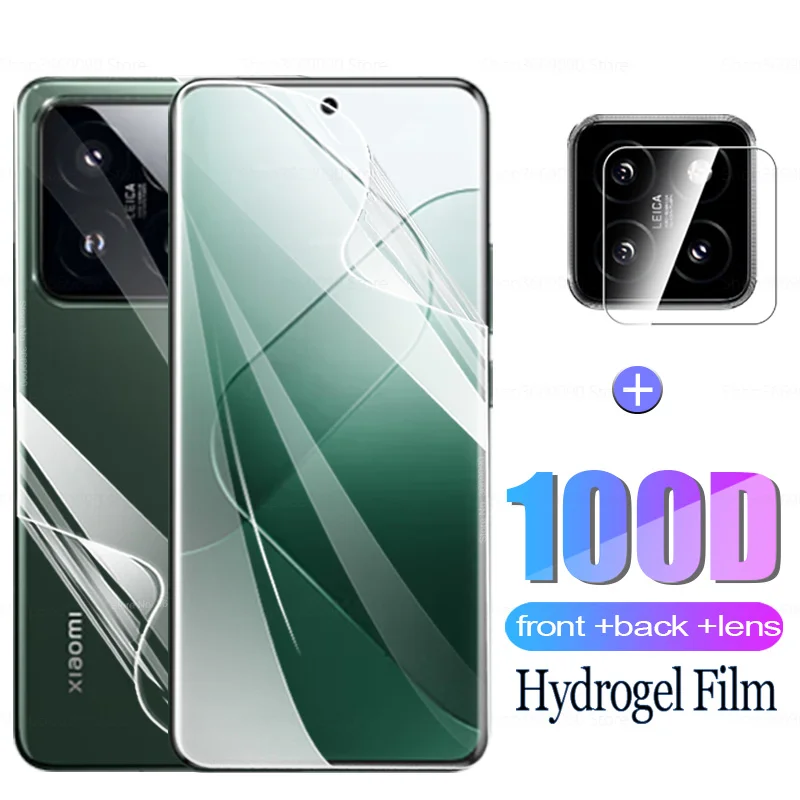 Front Back Hydrogel Film For Xiaomi 14 Pro Screen Protector Film Xiomi Mi14 Mi 14 Xiaomi14 14Pro 5G Camera Lens Protection Glass