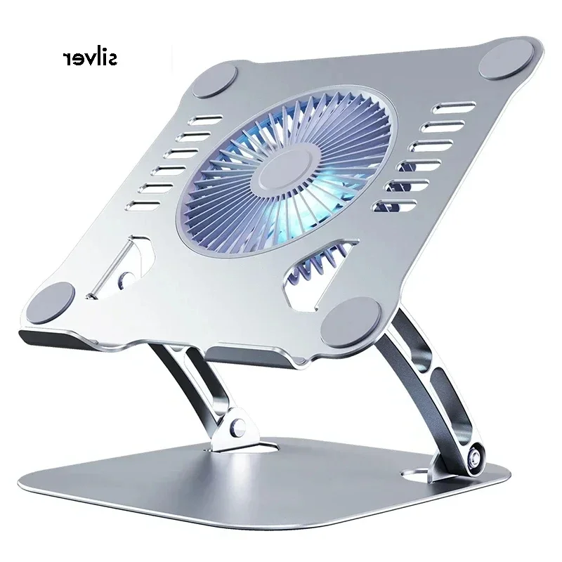 B-M Aluminum Laptop Stand with Cooling Fan Ergonomic Notebook Foldable Cooler Laptop  Adjustable Aluminum Laptop Stand