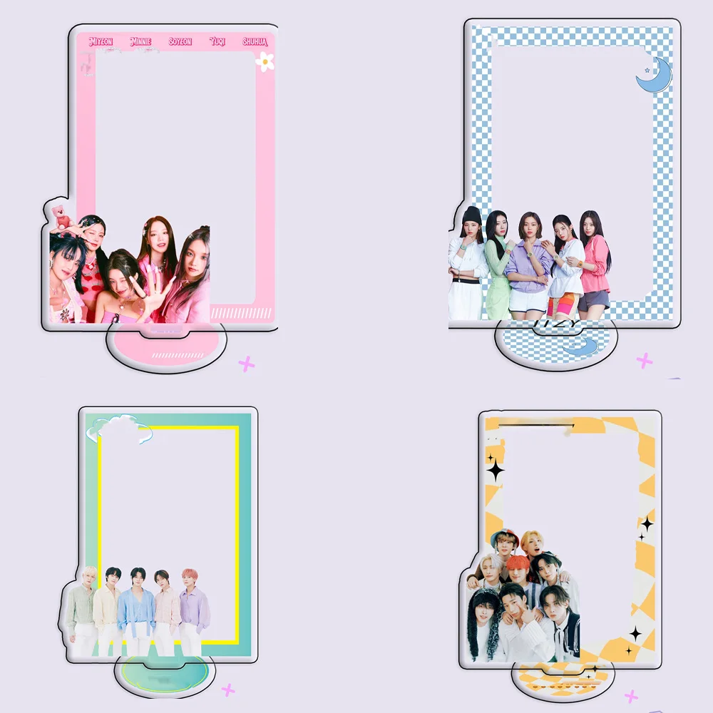 Kpop GIDLE ATEEZ ITZY Acrylic Plaque High Quality INS Style Card Holder 3 Inch Small Cards Storage YUQI SHUHUA SAN SOOBIN Gifts