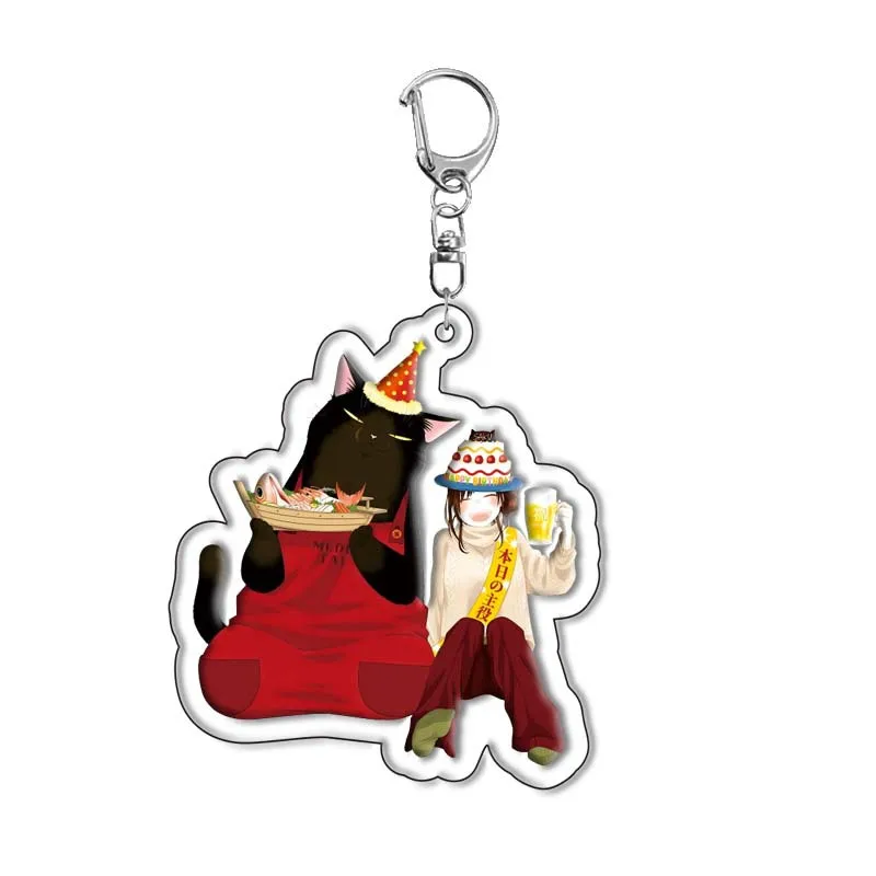 Cartoon The Masterful Cat Is Depressed Again Today Anime Funny  Acrylic Keychain Creative Animals Backpack Pendant Charm Jewelry
