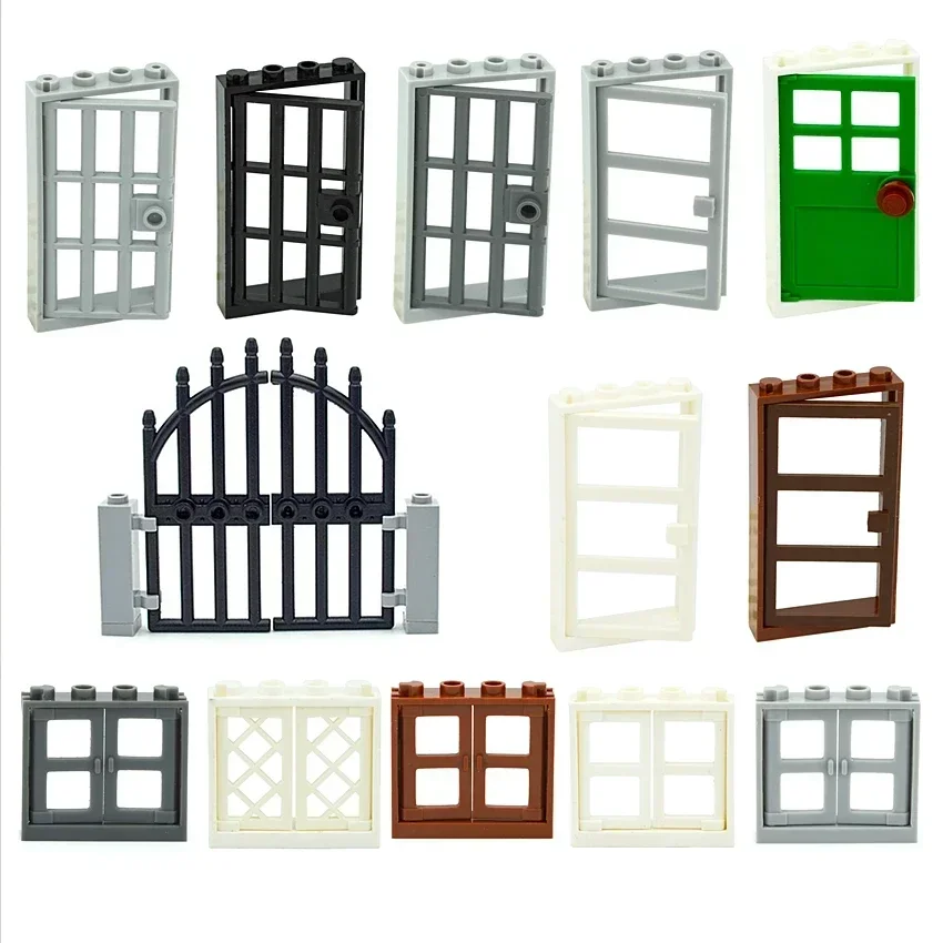 MOC Parts-décennie s de construction de maison d'amis, porte, fenêtre, château, hôtel, jouet en brique à assembler soi-même, compatible avec les accessoires classiques de la ville