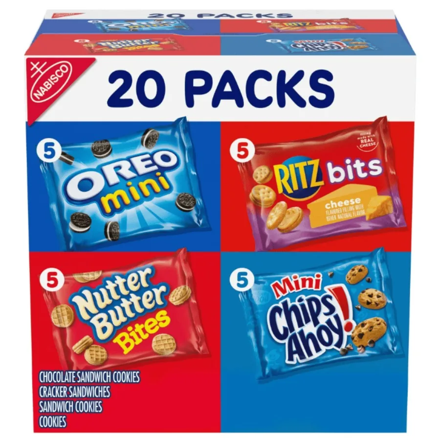 Nabisco Classic Mix Variety Pack OREO CHIPS AHOY Nutter Butter RITZ Bits Queso 20 Paquetes de bocadillos