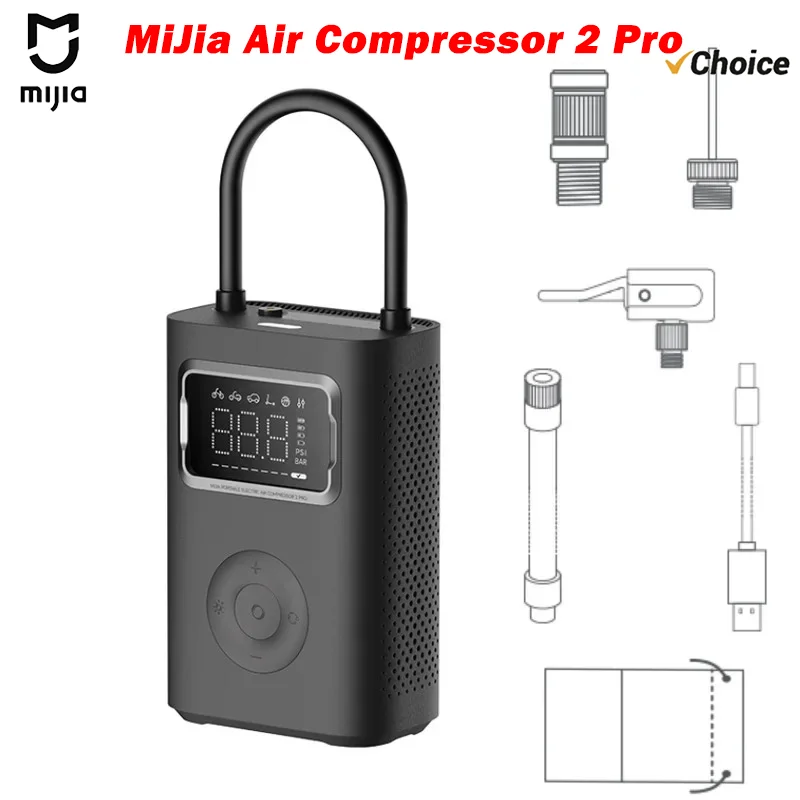 NEW MIJIA Air Pump 2 Pro Portable Electric Air Compressor Mi Inflatable Treasure 150psi High Pressure Motorcycle Car Soccer CN