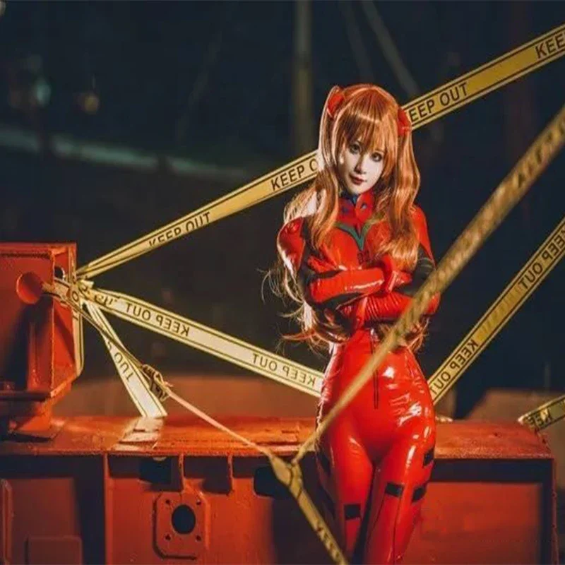 Pelucas de Cosplay EV Asuka Langley Soryu de alta calidad, largas naranjas con 2 Clips de cola de caballo, peluca de pelo sintético resistente al calor para fiesta para niña