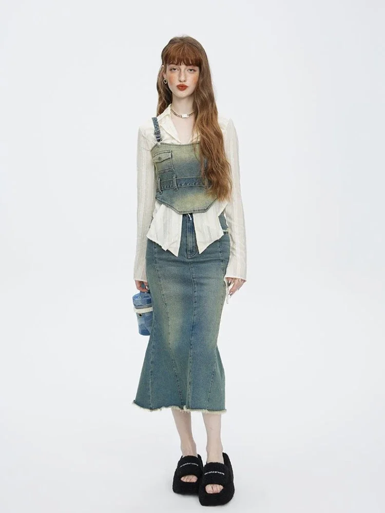 Camisas femininas retro y2k streetwear bandagem novo clássico elegante colheitas simples all-match estética férias sólida mujer blusas primavera