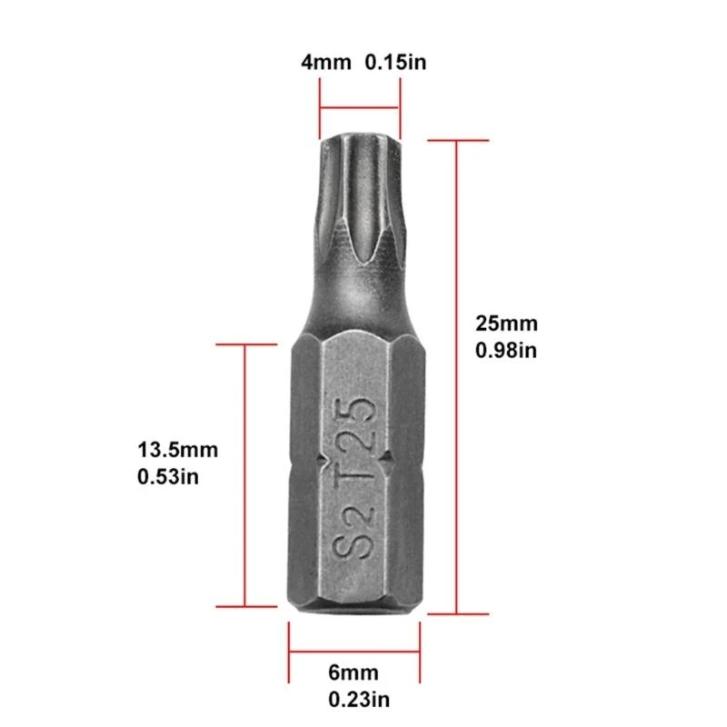 U1JB 25mm موثوق T25 بت مفك البراغي