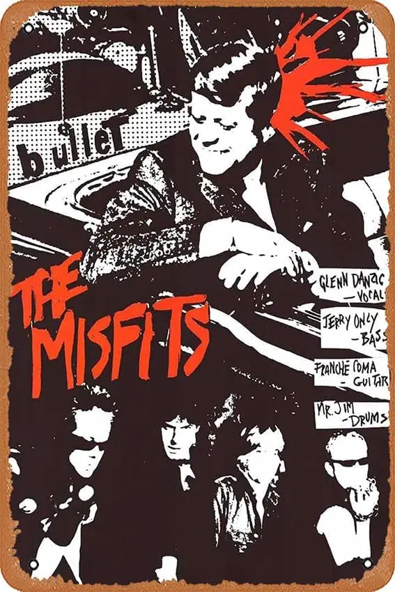 1p,muecddoa Music Metal Posters The Misfits Bullet Album Cover Tin Metal Sign 8