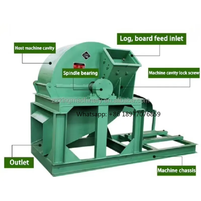 Lifa YW New Wood Chip & Dry Wood Sawdust Bamboo Straw Mushroom Twig Crusher-High Efficiency 2T/H Capacity 6mm Screen 220V/380V