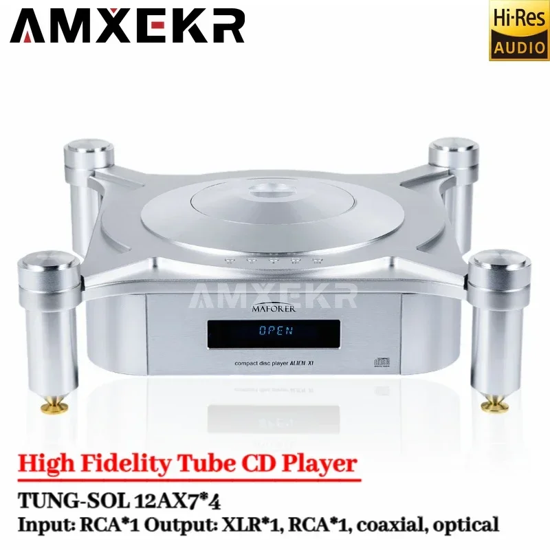 

MAFORER / ALIEN X1 Tube CD Player Lossless External Bluetooth Fully Balanced 12AX7 Tube Remote Control HiFi Fever CD Player Home